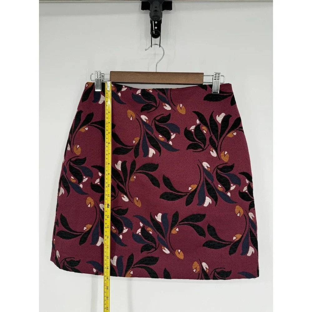 Ann Taylor‎ Factory Floral Print Pencil Skirt Maroon Womens Sz 2, Beautiful!!